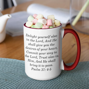 Psalm 37:4-5-Anpassningsbars skriptur med två tonk Mugg