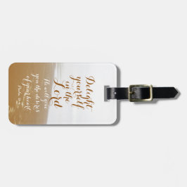 Psalm 37:4 Bible Verse, Sandy Beach and Ocean Bagagebricka