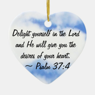 Psalm 37:4 julgransprydnad keramik