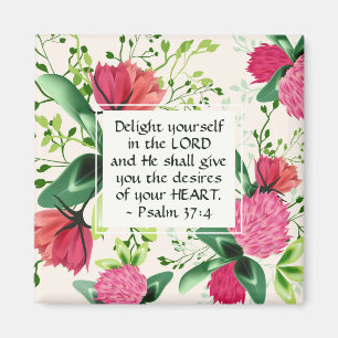 Psalm 37:4 Önska dig själv i Lord Klöver Magnet