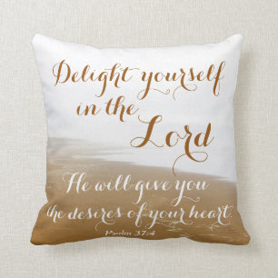 Psalm 37:4 Önskar dig själv i Herren, Beach Kudde