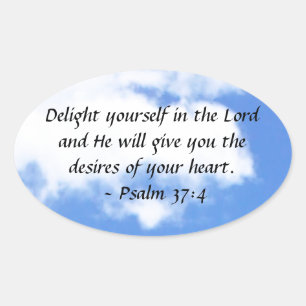 Psalm 37:4 ovalt klistermärke
