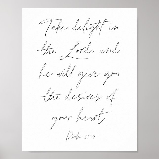 Psalm 37:4-skript poster (Framsidan)