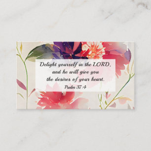 Psalm 37:4 Upplev dig själv i LORD-Blommigten Visitkort