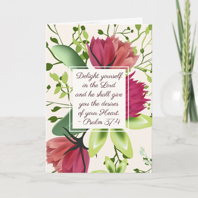 Psalm 37:4 Välkomna dig själv i Lord Klöver Kort (Framsida)