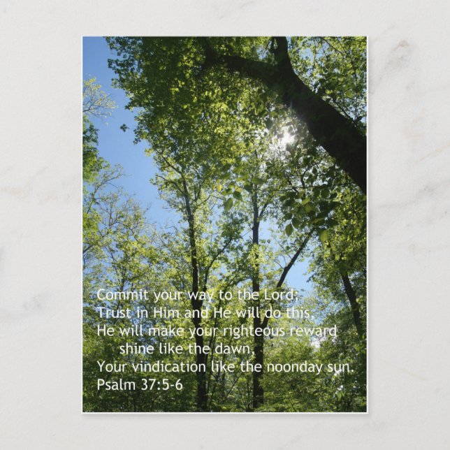 Psalm 37:5-6 vykort (Framsida)