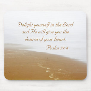Psalm 37 Bible Verse och Sandy Ocean Beach Musmatta