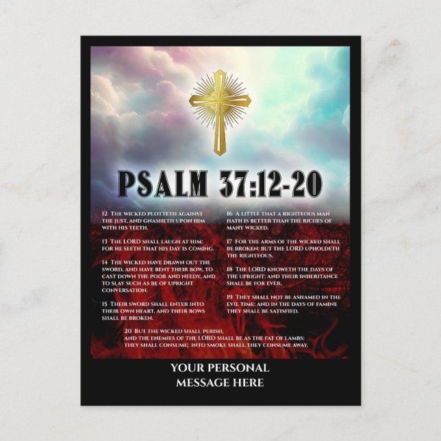 Psalm 37 Vers 12-20 Himmel och helvete Vykort (Framsida)