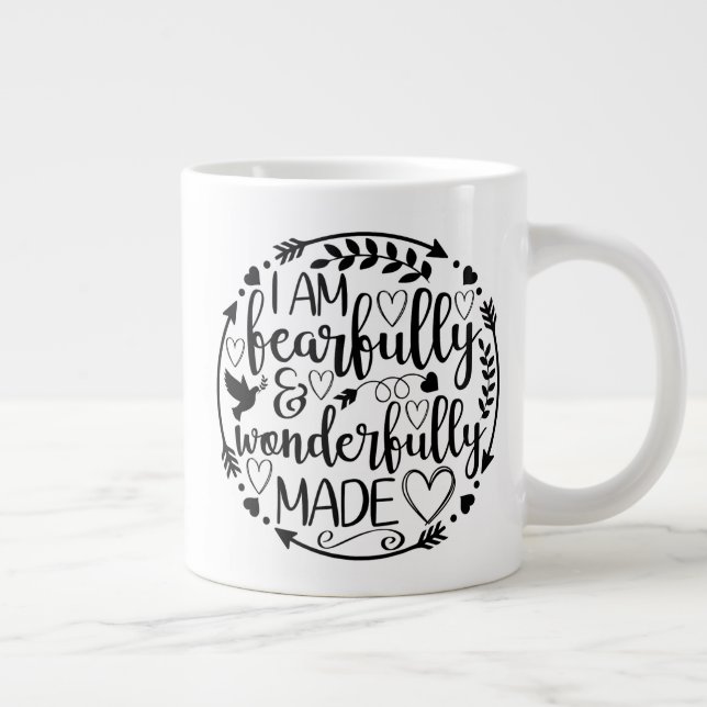 Psalm 39 Underbart Skapad Kristet Skriftställe  Jumbo Mugg (Höger)