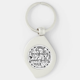 Psalm 39 Underbart Skapad Kristet Skriftställe Swirl Silverfärgad Nyckelring