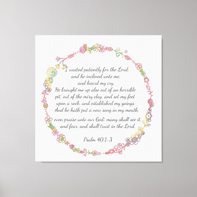 Psalm 40:1-3-kanvastryck canvastryck (Framsida)