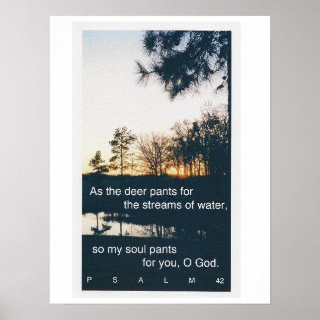 Psalm 42:1 poster solnedgång (Framsidan)
