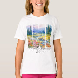 Psalm 42:1 som Hjorten Brushstrokes T Shirt