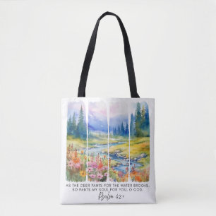Psalm 42:1 som Hjorten Brushstrokes Tygkasse