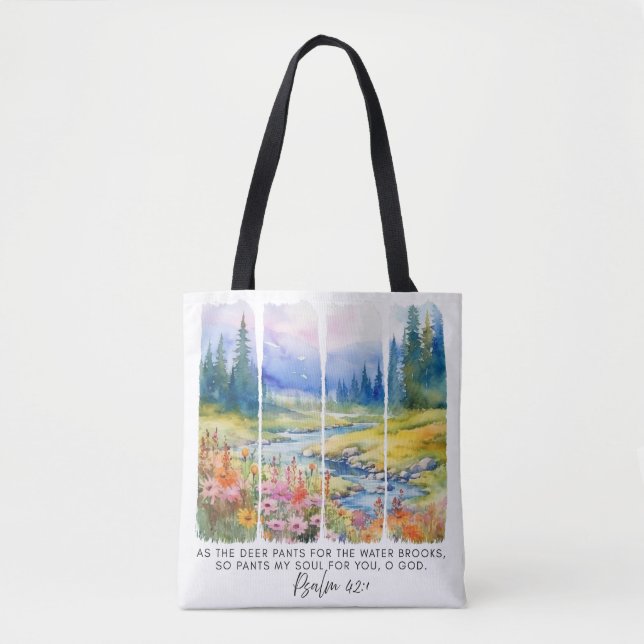 Psalm 42:1 som Hjorten Brushstrokes Tygkasse (Framsida)