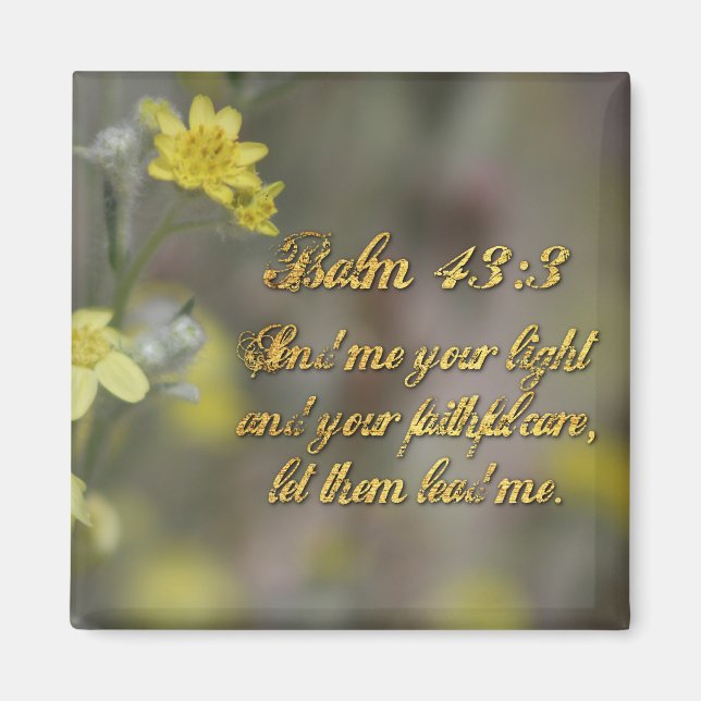 Psalm 43:3 Gula vildblommor Magnet (Framsidan)