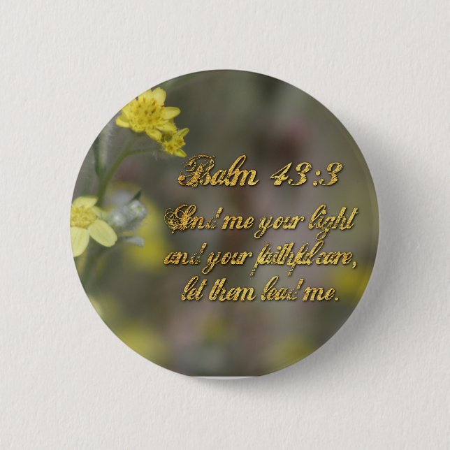 Psalm 43:3 Gult Wildblommor-knapp Knapp (Framsida)