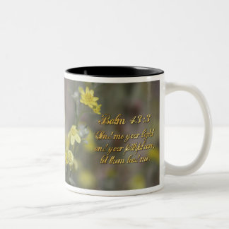 Psalm 43:3 Gult Wildblommor Two-Tone Coffee Mugg