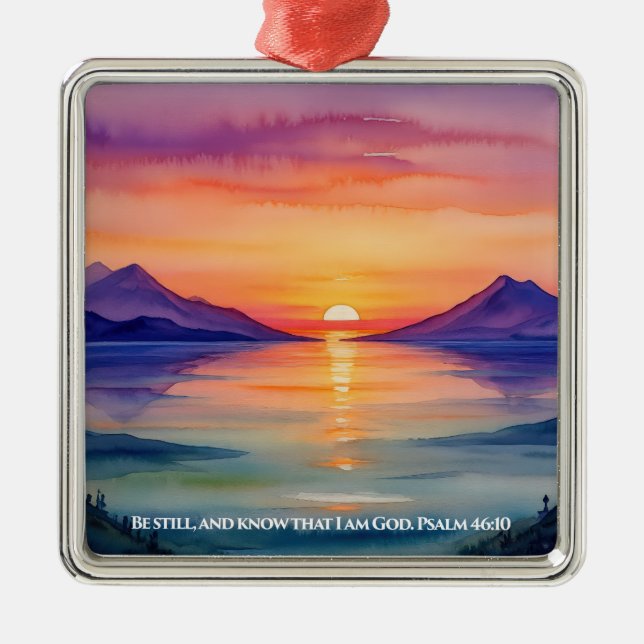 Psalm 46:10 Be still, and know that I am God Mug Julgransprydnad Metall (Framsidan)