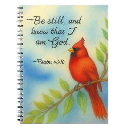 Psalm 46:10 Be Still Red Cardinal Scripture Nature Anteckningsbok