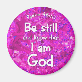 Psalm 46:10 Be stilla och känn Rosa Bible Verse-ci Magnet