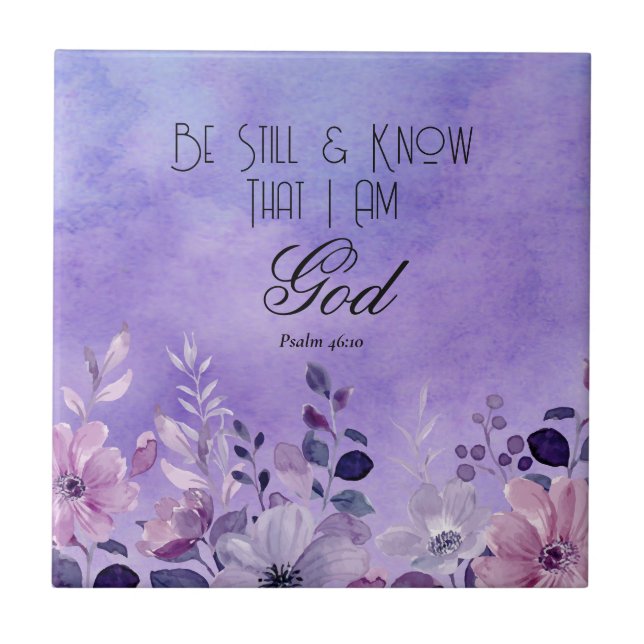 Psalm 46:10 Bibelvers Kakelplatta (Framsidan)