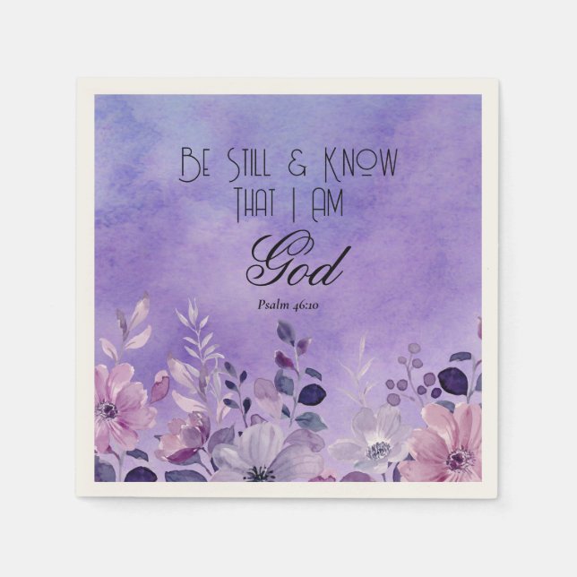 Psalm 46:10 Bibelvers Pappersservett (Framsidan)