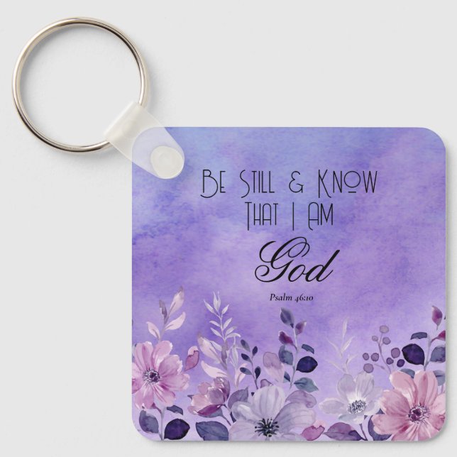 Psalm 46:10 Bible Verse Nyckelring (Framsida)