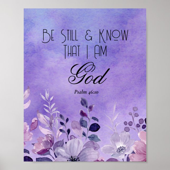 Psalm 46:10 Bible Verse Poster (Framsidan)