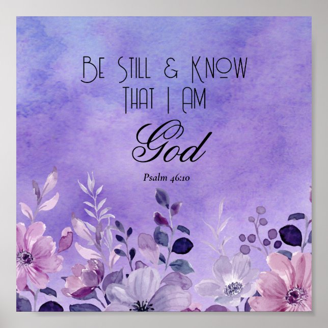 Psalm 46:10 Bible Verse Poster (Framsidan)