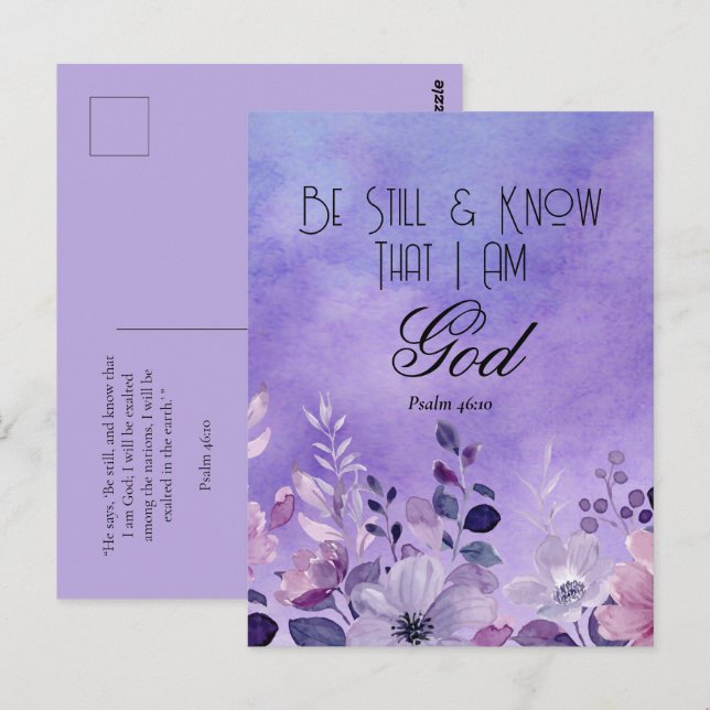 Psalm 46:10 Bible Verse Vykort (Fram/baksida)