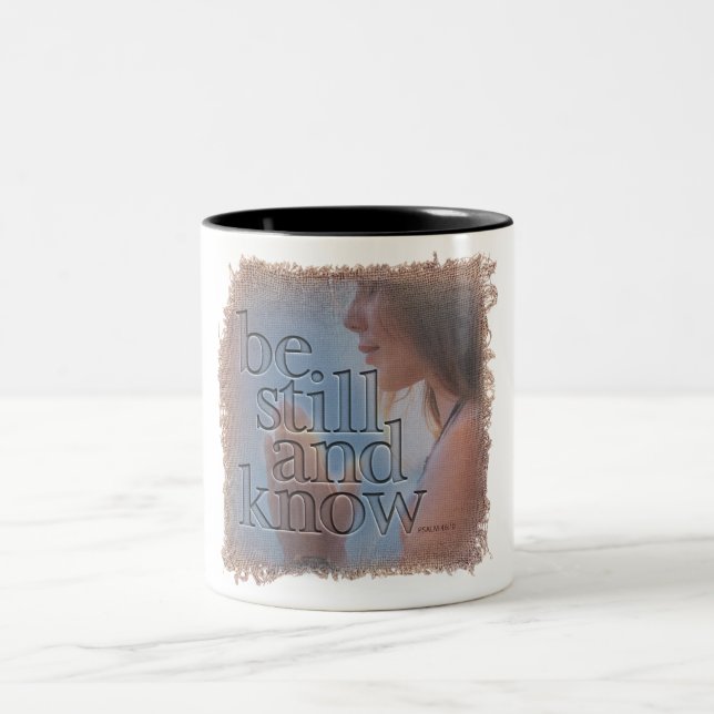 PSALM 46:10 - Coffee Mug Två-Tonad Mugg (Center)