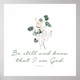 Psalm 46:10, dubbelsidig utskrift, ska fortfarande poster