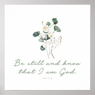 Psalm 46:10, dubbelsidig utskrift, ska fortfarande poster