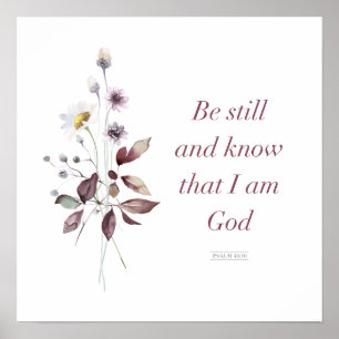 Psalm 46:10, dubbelsidig utskrift, ska fortfarande poster