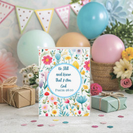 Psalm 46:10 Floral Folded Greeting Card Kort