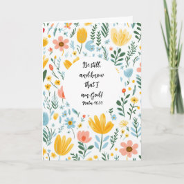 Psalm 46:10 Floral Greeting Card Kort