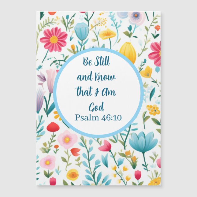 Psalm 46:10 Floral Magnet  (Framsida)