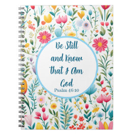 Psalm 46:10 Floral Spiral Photo Notebook Anteckningsbok