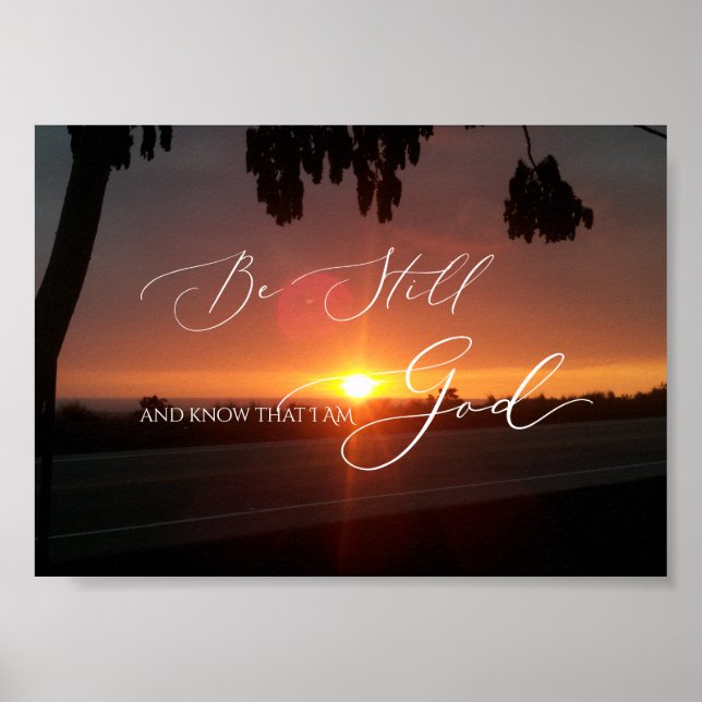 Psalm 46 10, fortfarande Sunset Kailua Kona Poster (Framsidan)