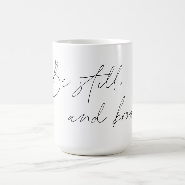 Psalm 46:10 Kaffe Mugg - Stilla havet och känn (Center)