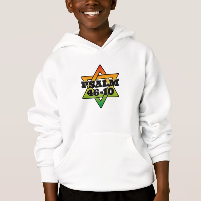 Psalm 46-10 - Kids Pullover Hoodie T Shirt (Framsida)