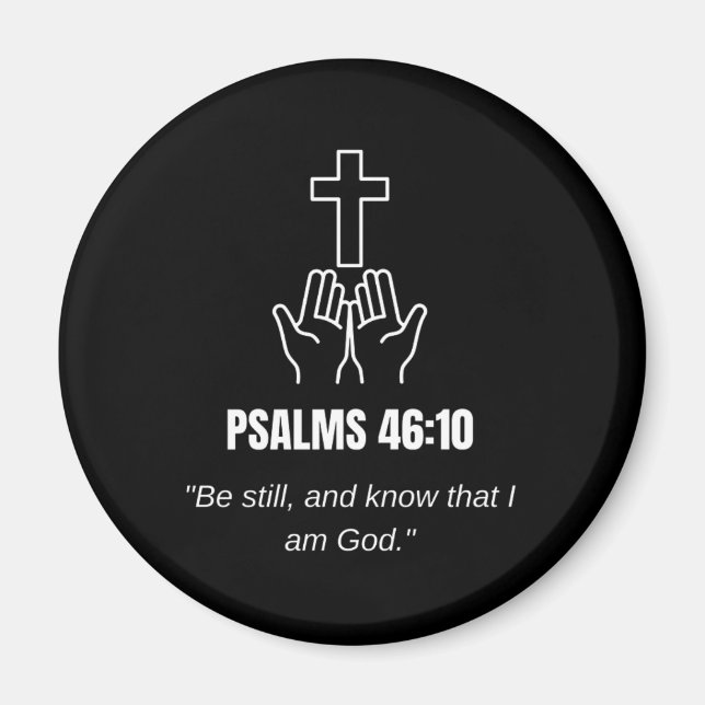 Psalm 46:10 KJV Bibelvers Utsmyckning Minimalistis Magnet (Framsidan)