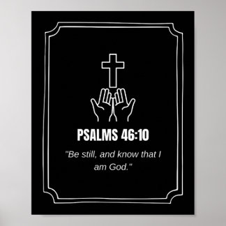 Psalm 46:10 KJV Bibelvers Utsmyckning Minimalistis Poster