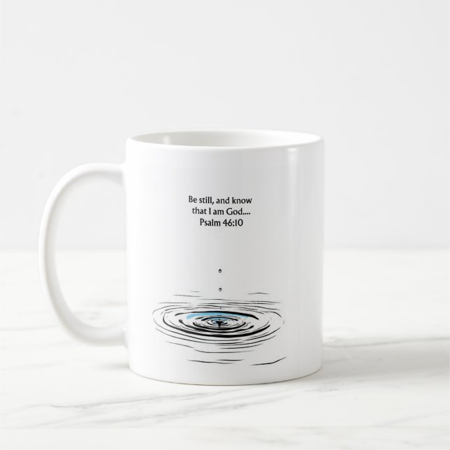 Psalm 46:10 Kristallmugg | Inspirerande present Kaffemugg (Vänster)