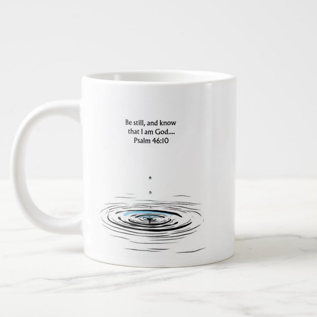 Psalm 46:10 Kristet mugg Inspirerande present Jumbo Mugg (Vänster)