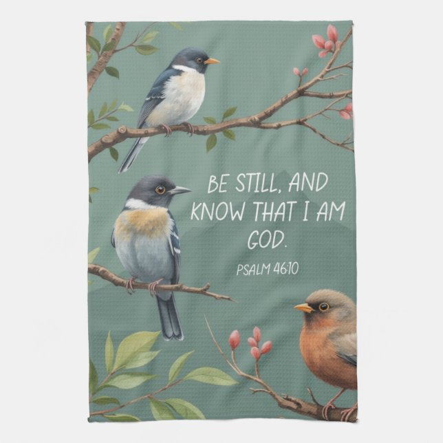 Psalm 46:10 Kristna bibelvers bild Kökshandduk (Vertikal)