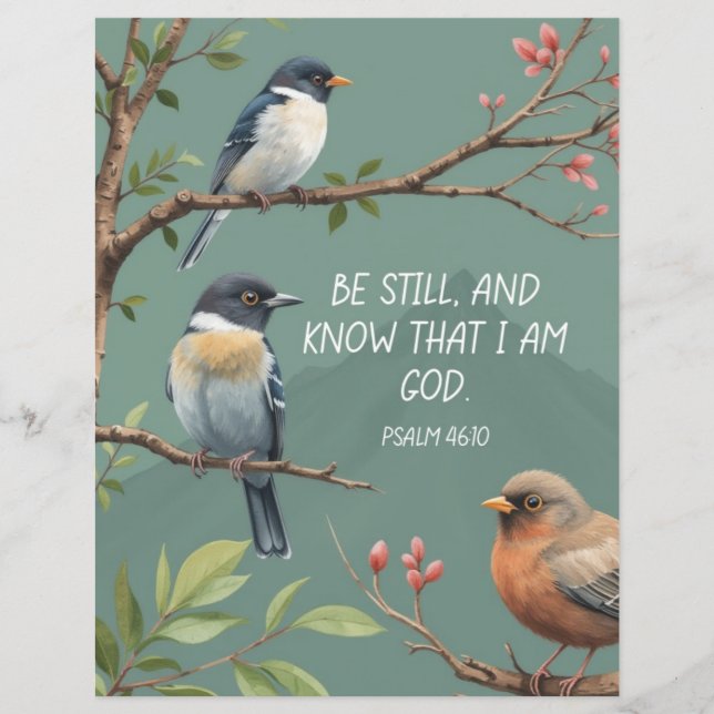 Psalm 46:10 Kristna bibelvers bild Reklamblad (Framsidan)