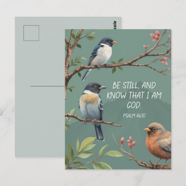 Psalm 46:10 Kristna bibelvers bild Vykort (Fram/baksida)
