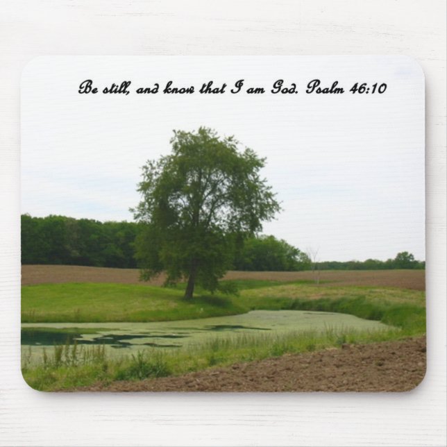 Psalm 46:10-musknapp musmatta (Framsidan)